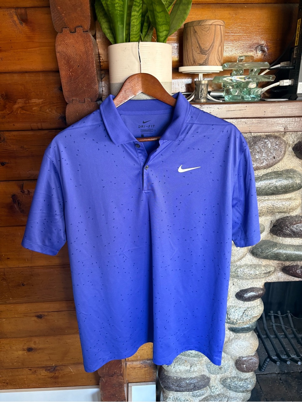 Nike Golf Dri-FIT Polo Shirt Men’s Large Blue Purple Performance Golf Polo